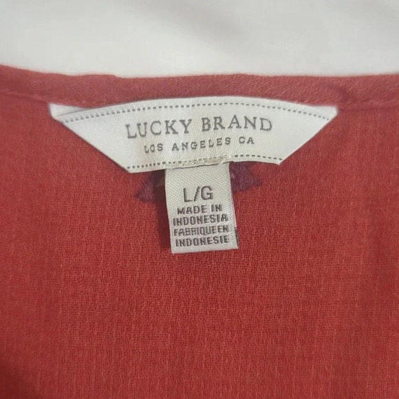 Lucky Brand Floral Peasant Top, Color Rust Size L - Picture 13 of 14